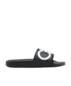 Ferragamo Logo Flip-flops In Black