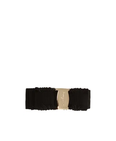 Ferragamo Vara Bow Hair Slide In Black