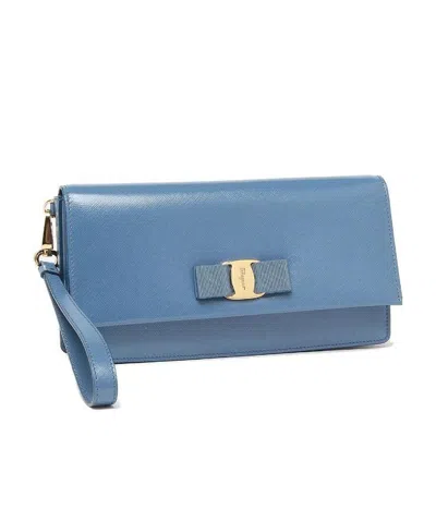 Ferragamo Logo Hand-held Bag In Blue