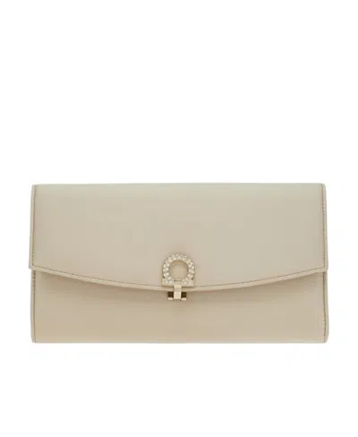 Ferragamo Logo Hand-held Bag In Nude