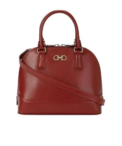Ferragamo Logo Handbag In Red