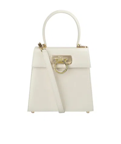 Ferragamo Logo Handbag In White