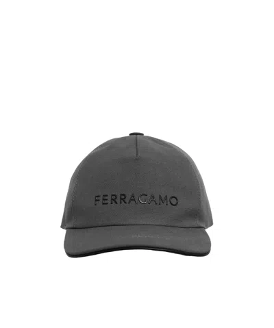 Ferragamo Logo Hat In Black