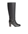 Ferragamo Logo High Boots In Black