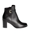 Ferragamo Logo High-heeled Boots In Black