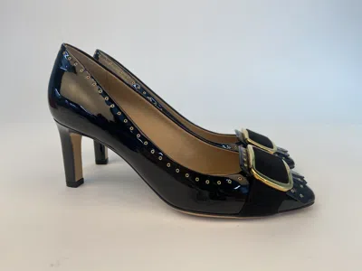 Ferragamo Logo High Heels In Black