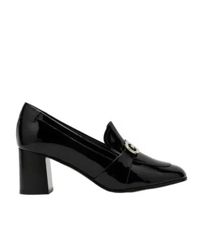 Ferragamo Logo High Heels In Black