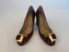 Ferragamo Logo High Heels In Brown