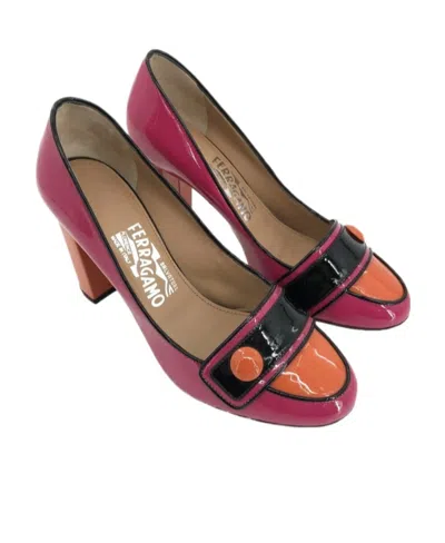 Ferragamo Logo High Heels In Multicolor