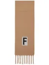 Ferragamo Logo Intarsia-knit Fringed Scarf In 中性色