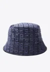Ferragamo Logo Jacquard Cloche Hat In Blue