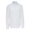 Ferragamo Logo Jacquard Long-sleeved Sport Shirt In White