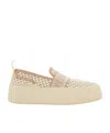 Ferragamo Logo Jacquard Platform Slip On Sneakers In Nude