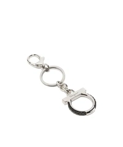 Ferragamo Logo Key Chain In White