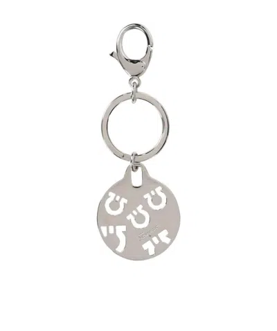 Ferragamo Logo Keychain In Red