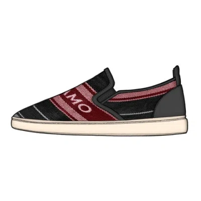 Ferragamo Logo Knit Slip-on Sneakers In Black