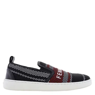 Ferragamo Logo Knit Slip-on Sneakers, Size 7 In Multi