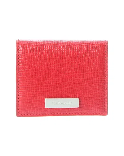 Ferragamo Logo Leather Coin Purse In Red