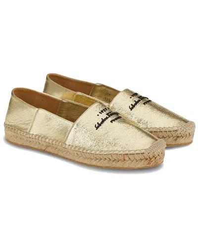 Ferragamo Logo Leather Espadrille In Multi