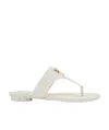 Ferragamo Logo Leather Flip-flops In White