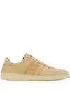 Ferragamo Men Beige Nubuck Adam Low-top Sneakers In Neutral