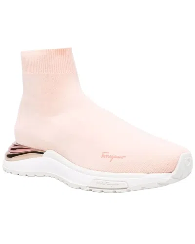 Ferragamo Logo Leather Sneaker In Pink