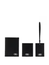 Ferragamo Logo Leather Wallet (set Of Three) In Black
