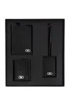 Ferragamo Logo Leather Wallet (set Of Three) In Black