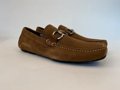 Ferragamo Logo Leisure Business Shoes In Brown