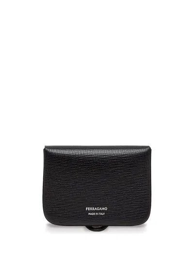 Ferragamo Logo-lettering Leather Wallet In Schwarz