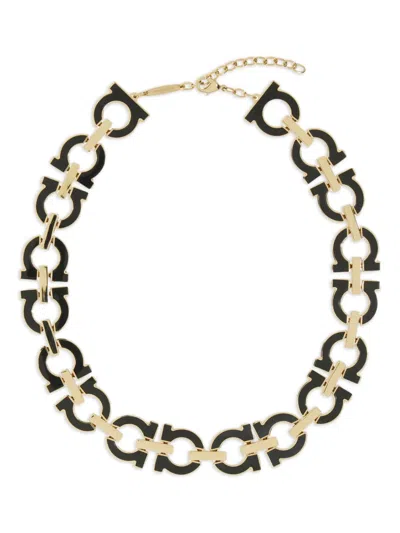 Ferragamo Logo-link Necklace In Gold