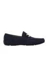 Ferragamo Logo Loafers In Black