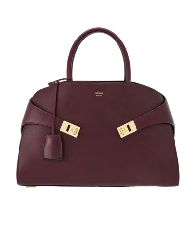 Ferragamo Logo Logo Handbag In Red