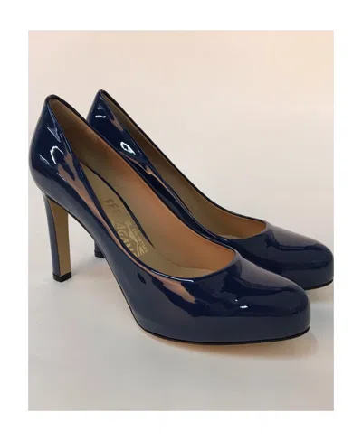 Ferragamo Logo Logo High Heels In Black