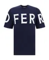 Ferragamo Logo Logo Short-sleeved T-shirt In Black