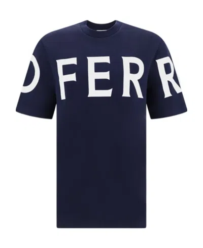 Ferragamo Logo Logo Short-sleeved T-shirt In Black