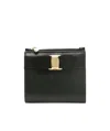 Ferragamo Hardware Gold Small Wallet In Black