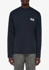 Ferragamo Logo Long-sleeved T-shirt In Black