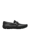Ferragamo Gancini Leather Loafers In Black