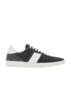 Ferragamo Achille Logo Leather Sneakers In Black