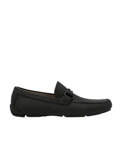 Ferragamo Logo Mokasin Shoes In Black