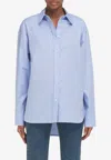 Ferragamo Woman Shirt Azure Size 6 Cotton