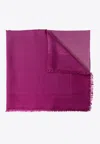 Ferragamo Logo Monogram Silk-blend Scarf In Pink
