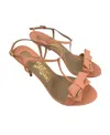 Ferragamo Logo Open-toed High-heel Sandals In Brown