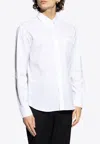 Ferragamo Logo Patch Buttoned Shirt In Multi