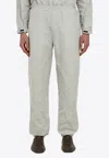 Ferragamo Logo Patch Drawstring Track Pants In Gray