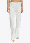 Ferragamo Straight Jeans With Back And Front Pockets In White