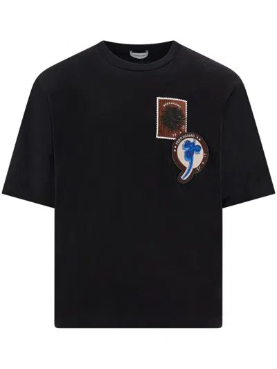 Ferragamo Logo Patch T-shirt In Black