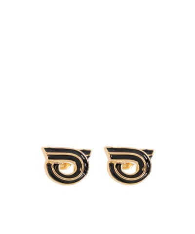 Ferragamo Logo Pattern Earrings In Black