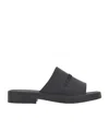 Ferragamo Crossover-strap Leather Slides In Black